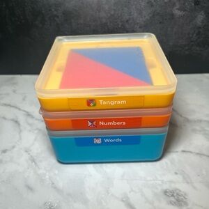 Osmo tangram, letters and numbers in boxes